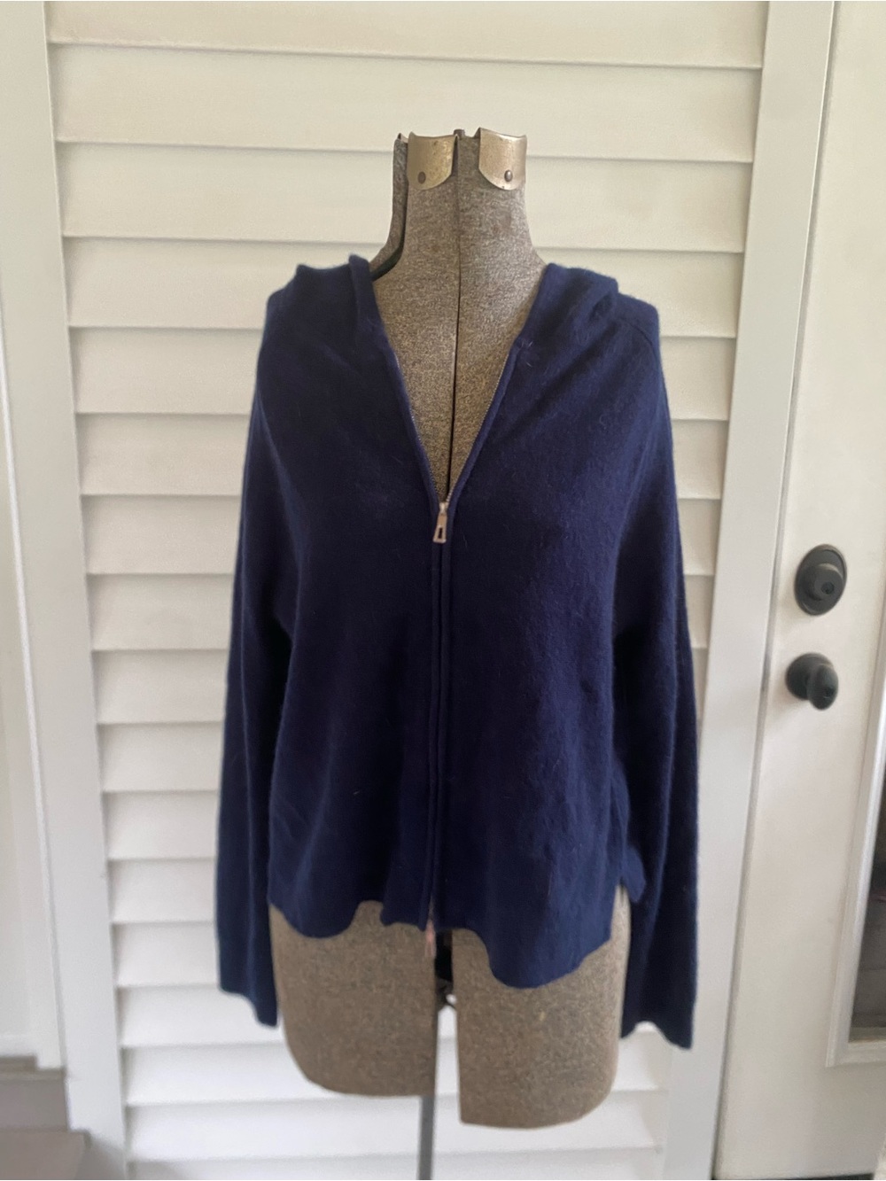 Jason Wu Navy Zip Hoodie Cardigan